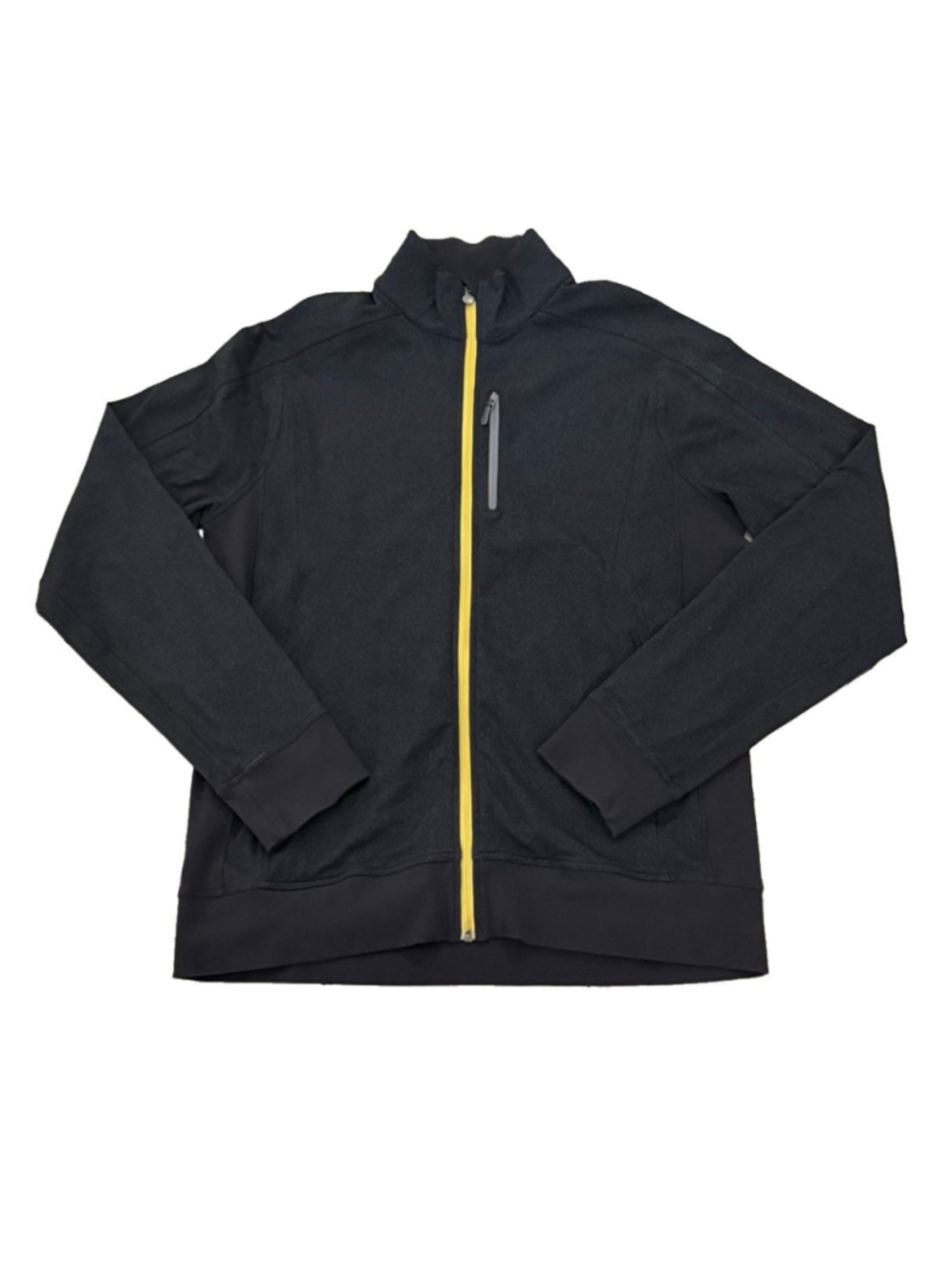 Lululemon Jacket Men's Kung Fu dark Gray yellow Zipper Bomber Track Coat Size XL